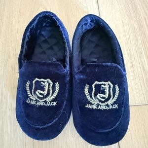 Janie and Jack Velvet Navy Slippers